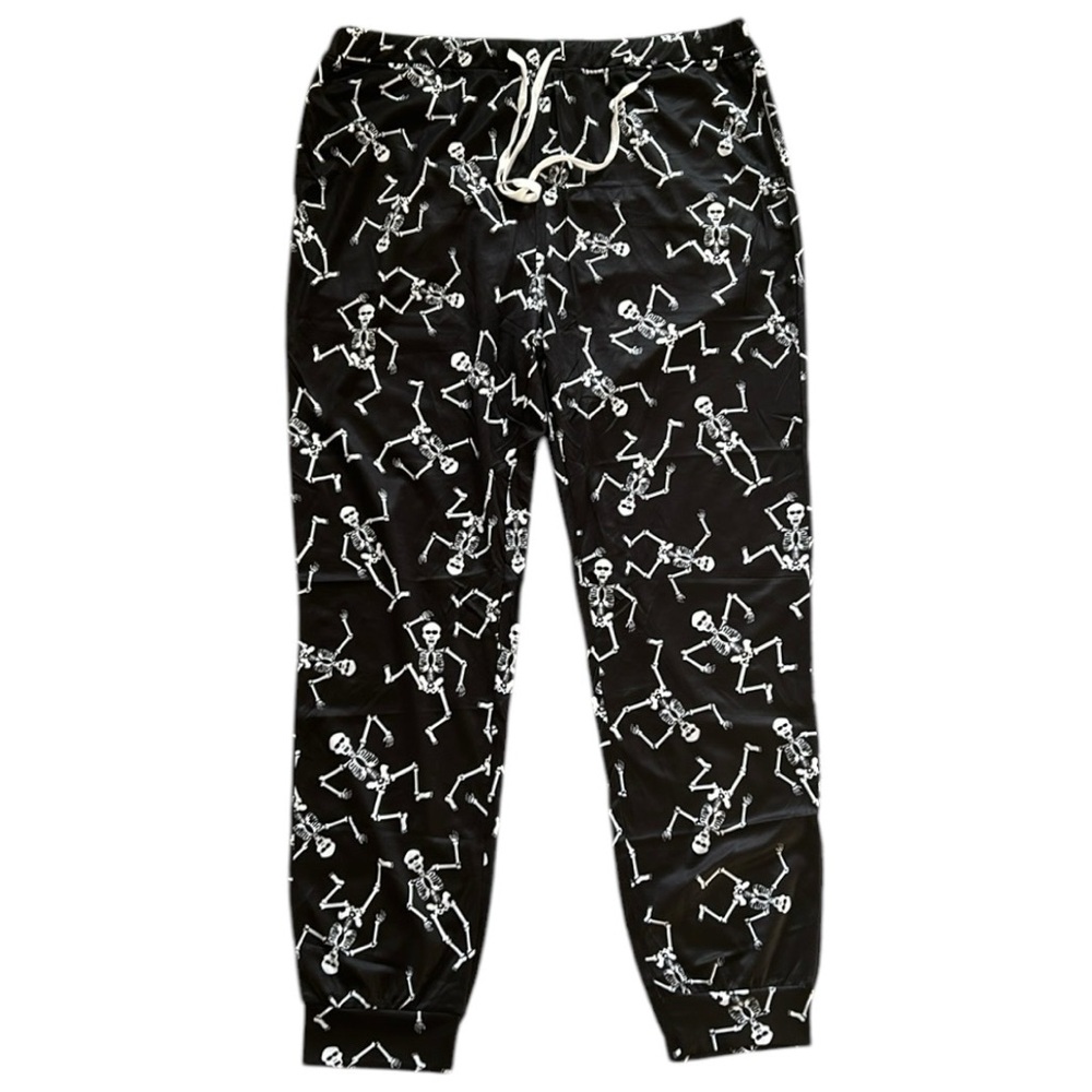 Men’s B&W Dancing Skeleton Bottoms XL